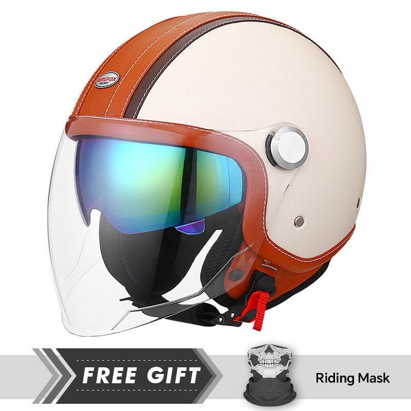 Motorcycle Gear In Store - أبيض برتقالي أصلي مفتوح الوجه خوذات