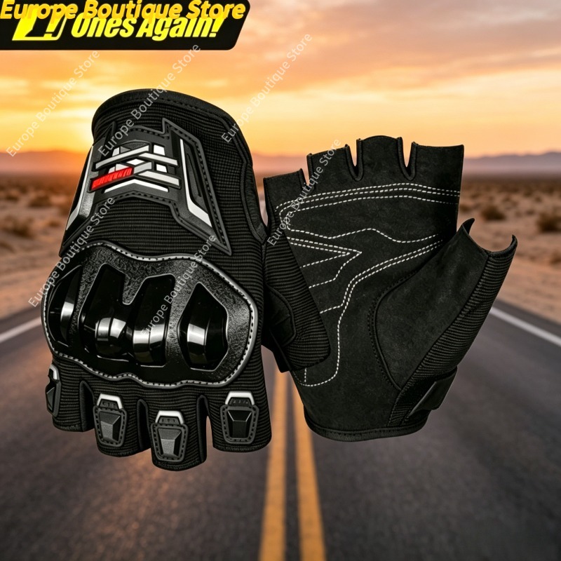 Motorcycle Gear For Men - قفازات دراجات نارية صيفية نصفية الأصابع،