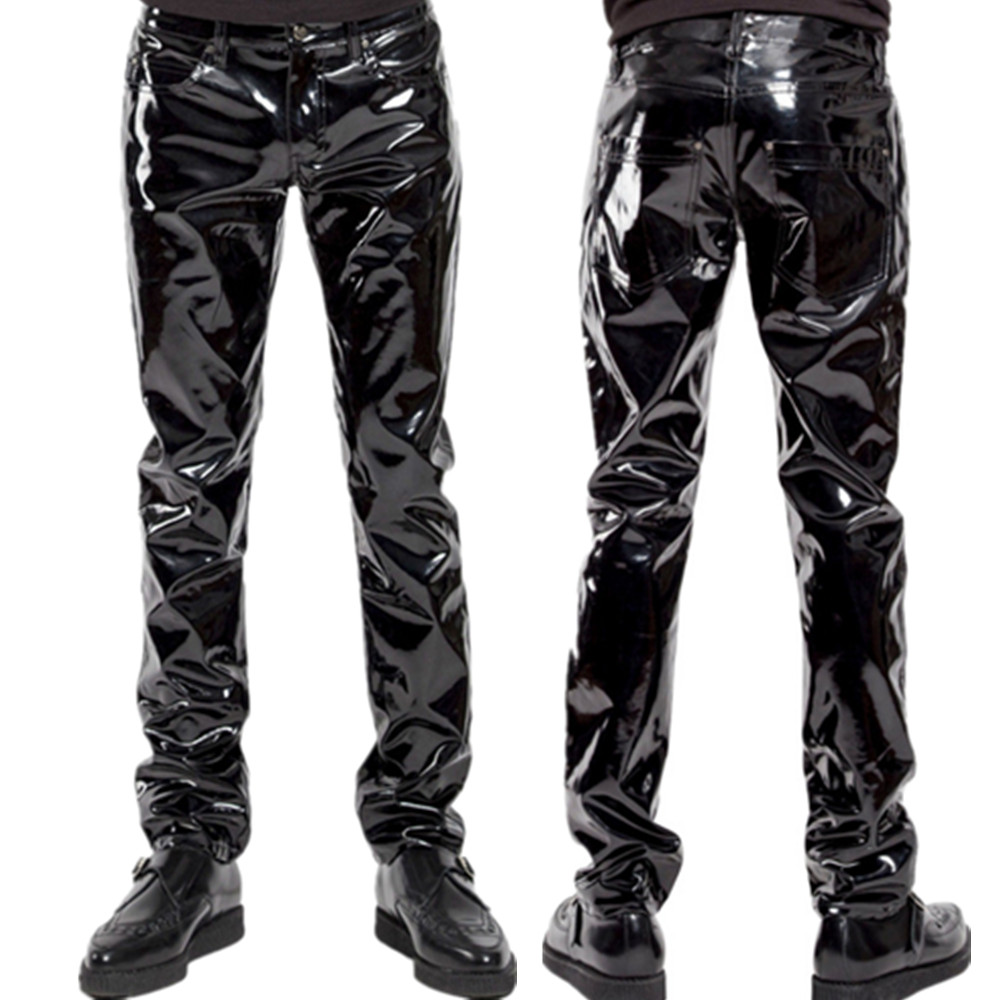 Motorcycle Gear For Men - لامعة بولي كلوريد الفينيل اللاتكس بنطلون
