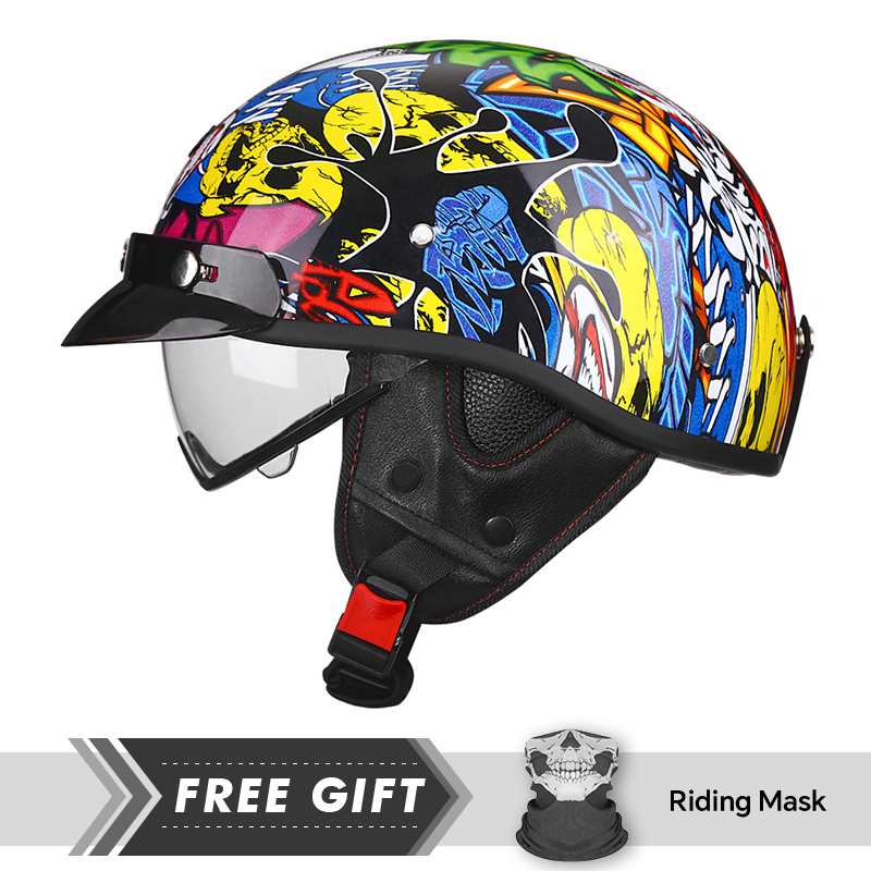 خوذة نصف وجه خوذات الدراجات ال - مراجعة Motorcycle Gear In Store وسعره