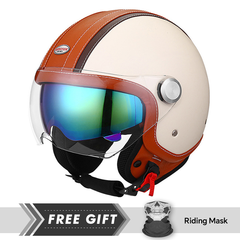 أبيض برتقالي أصلي مفتوح الوجه  - مراجعة Motorcycle Gear In Store وسعره