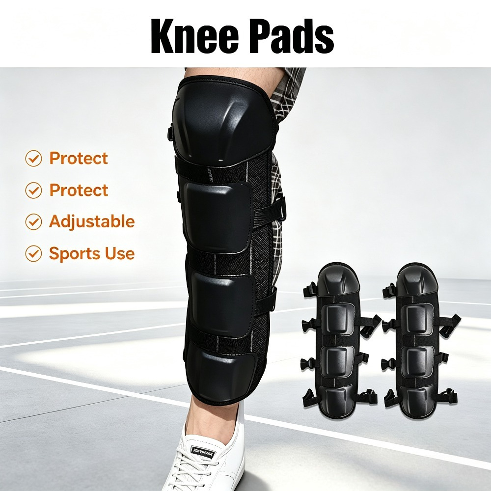 قطعتان من واقيات الساق السوداء - مراجعة Motorcycle Gear Protection وسعره