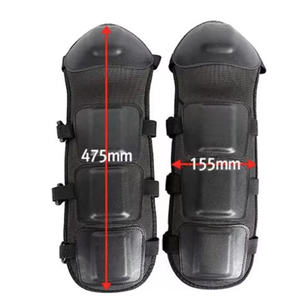 قطعتان من واقيات الساق السوداء - مراجعة Motorcycle Gear Protection وسعره