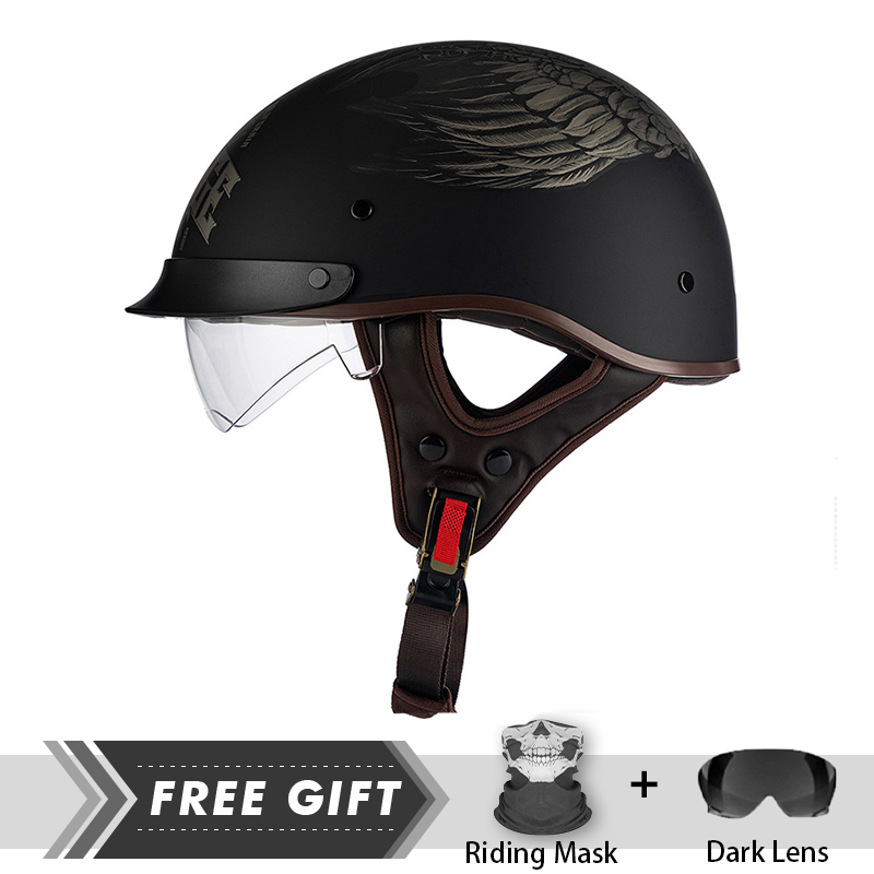 خوذة نصف وجه للدراجات النارية  - مراجعة Motorcycle Gear In Store وسعره