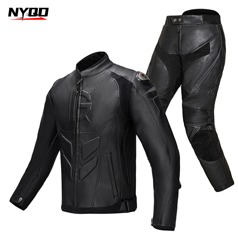 بدلة سباق الدراجات النارية الش - مراجعة Motorcycle Gear Jacket And Pants وسعره