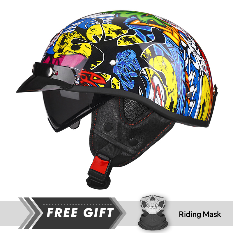 نصف خوذة دراجة نارية DOT ECE 1 - مراجعة Motorcycle Gear In Store وسعره