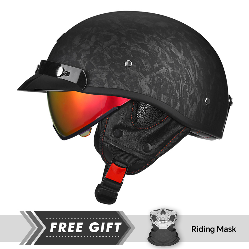 نصف خوذة دراجة نارية DOT ECE 1 - مراجعة Motorcycle Gear In Store وسعره