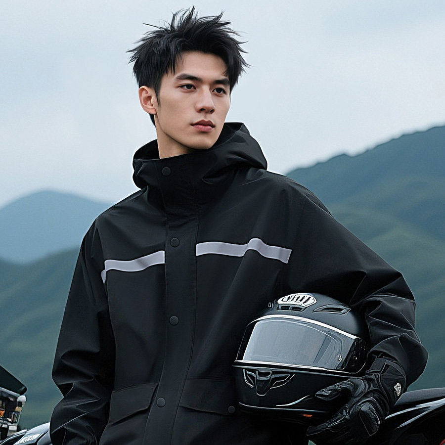 بدلة مطر مقاومة للماء مع شريط  - مراجعة Motorcycle Gear Jacket And Pants وسعره